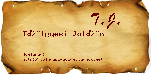 Tölgyesi Jolán névjegykártya